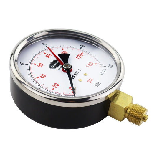 Brannan Black Steel Case Pressure Gauge